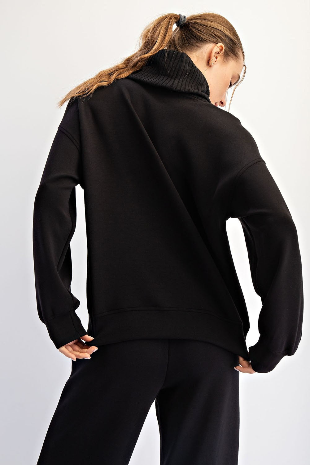 Modal Scuba Luxe V-Turtleneck | RAE MODE (2 COLORS)