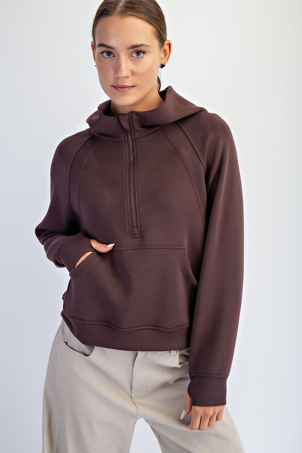 Modal Scuba Quarter Zip Hoddie Jacket | RAE MODE *30A SEPT PREORDER