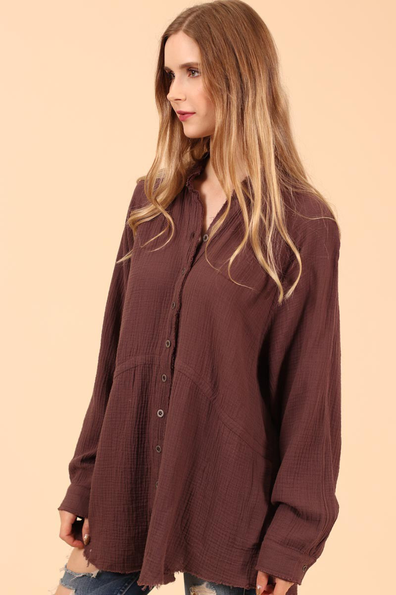 Gauze Washed Button Down Pocket Top | BLUEVELVET *LA LIVE PREORDER 34%OFF