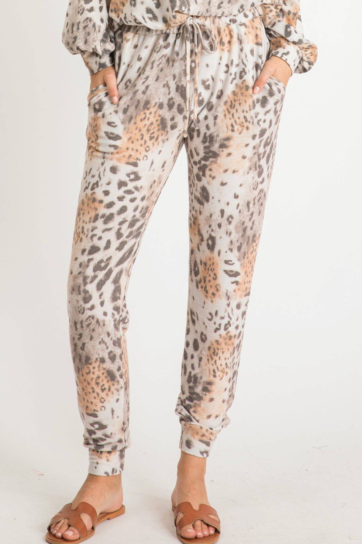 Leopard Tie Dye Joggers - Final Sale