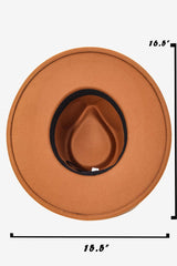 Khaki Double Belt Strap Fedora Hat