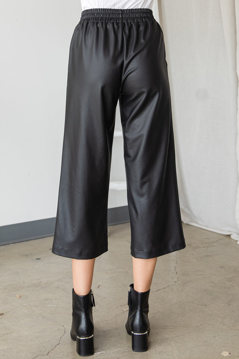 Faux Leather Capri Pants - Final Sale