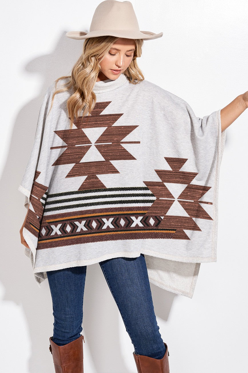 Aztec Turtle Neck Poncho