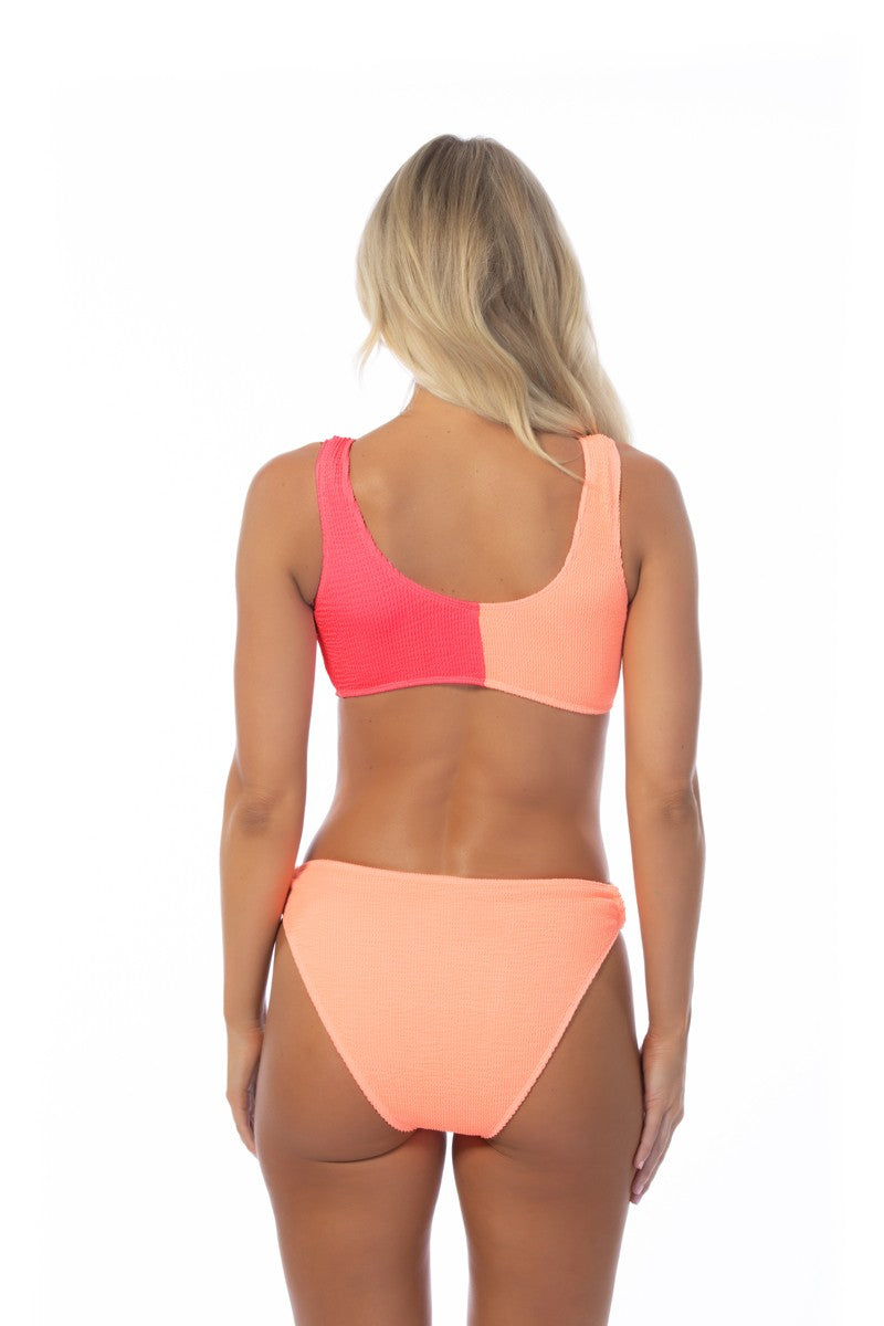 Colorblock Textured Ring Accent Bikini Swim Set (TOP & BOTTOM)