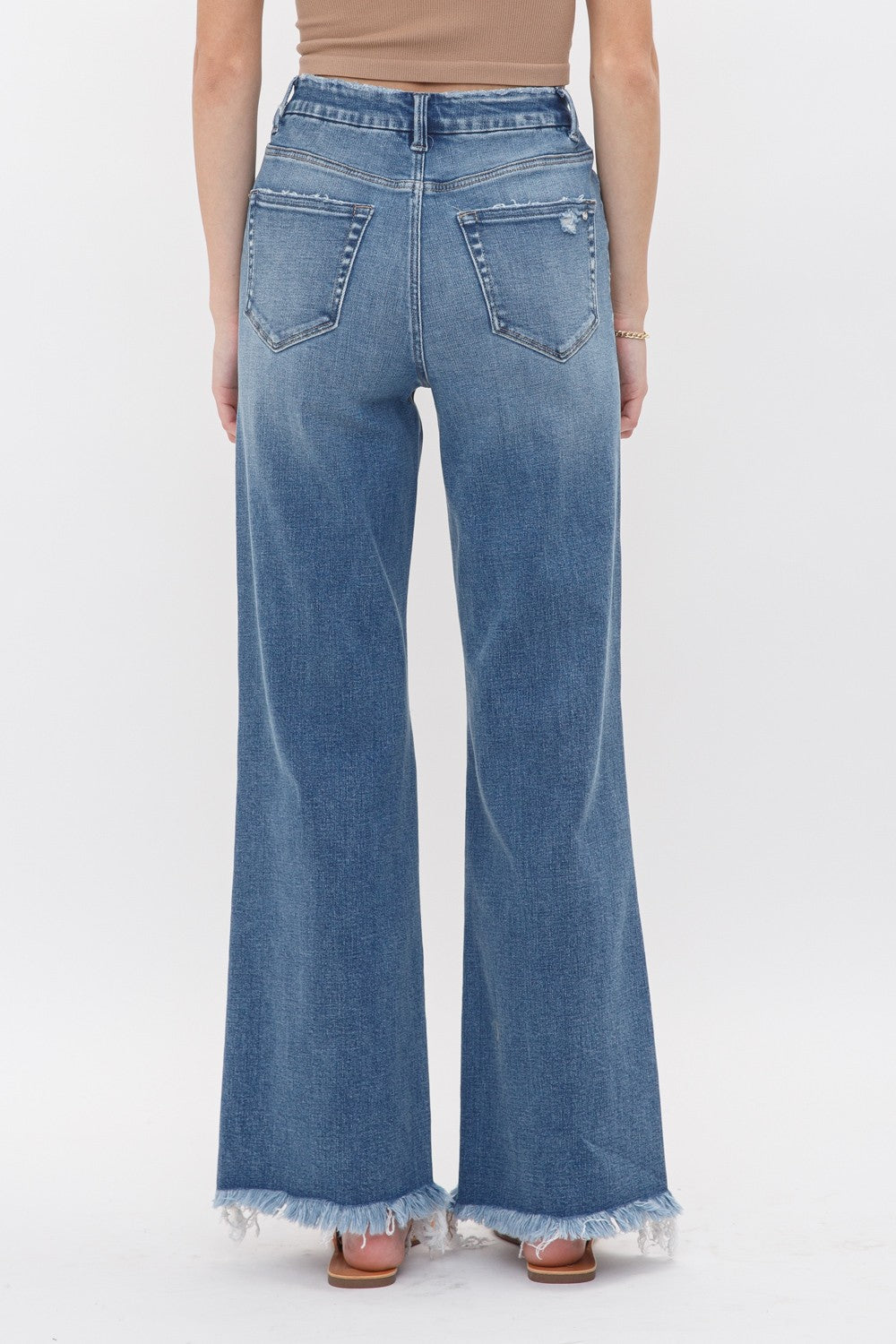 Stretch Super High Rise Wide Leg Denim Jeans | Mica - Final Sale