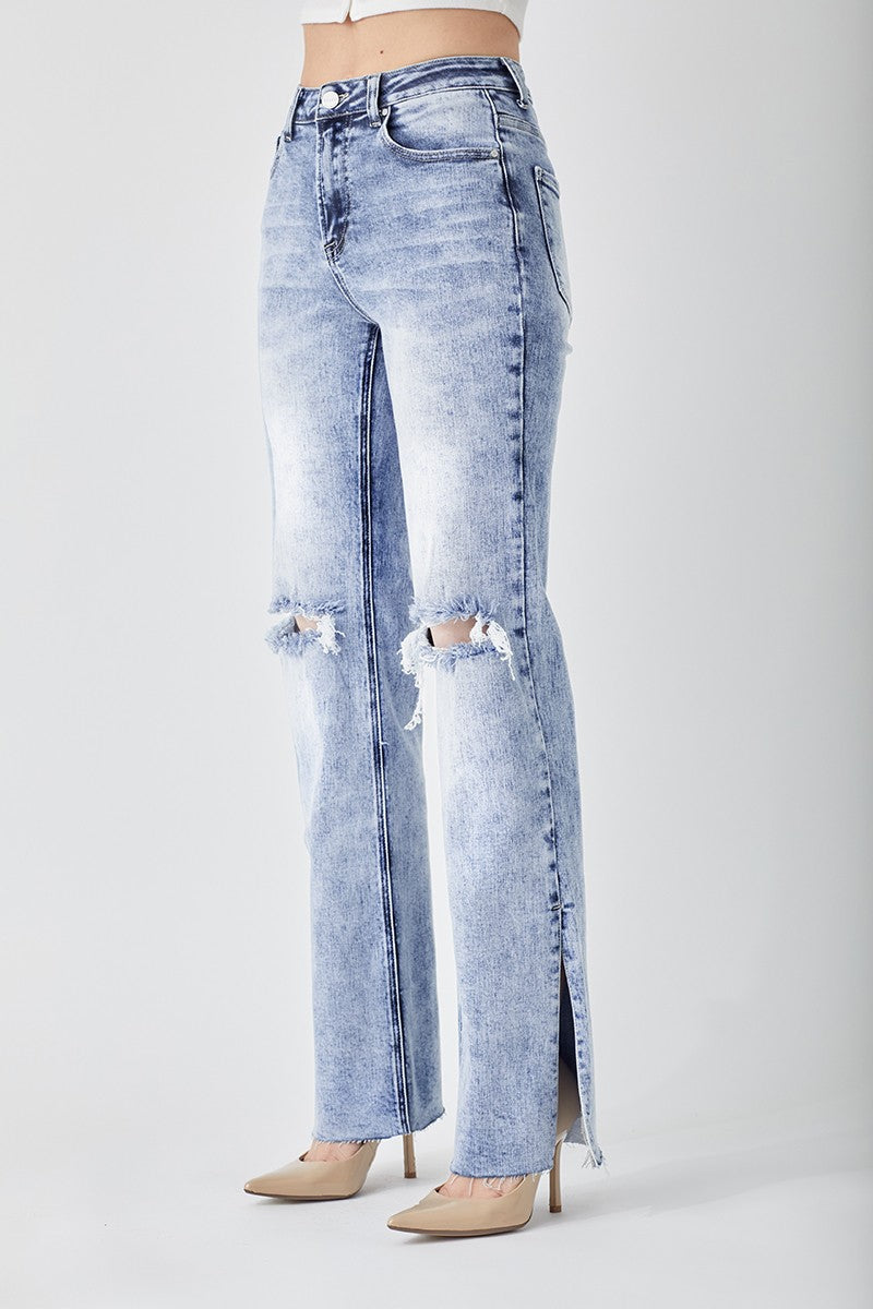 High Rise Long Inseam Straight Denim Jeans | RISEN - Final Sale