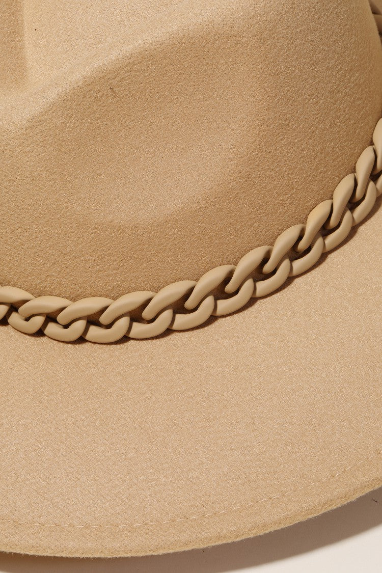 Curb Chain Link Strap Fedora Hat