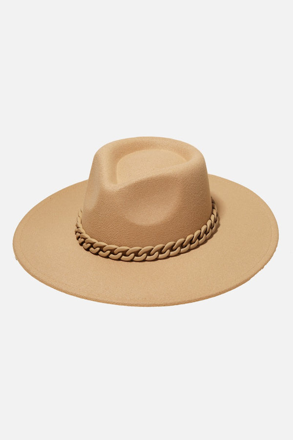 Curb Chain Link Strap Fedora Hat