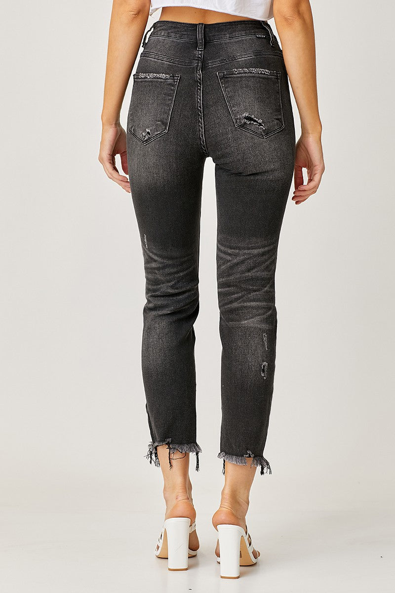 Black High Rise Relaxed Denim Jeans | Risen - Final Sale