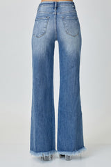 Mid Rise Button Down Wide Leg Denim Jeans | Risen - Final Sale