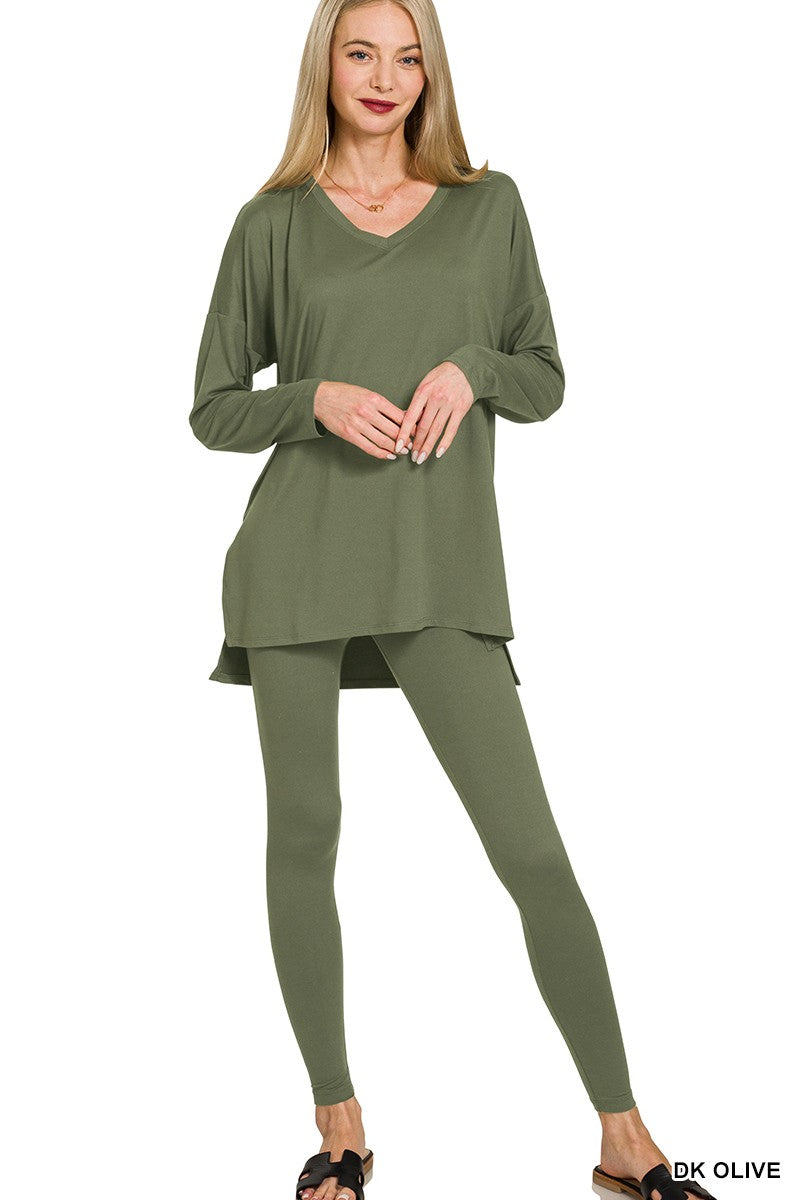 Brushed Dty Microfiber Loungewear Set (8 COLORS) | ZENANA *LA LIVE PREORDER