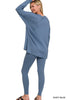 Long Sleeve V-Neck Microfiber Lounge Set - Final Sale
