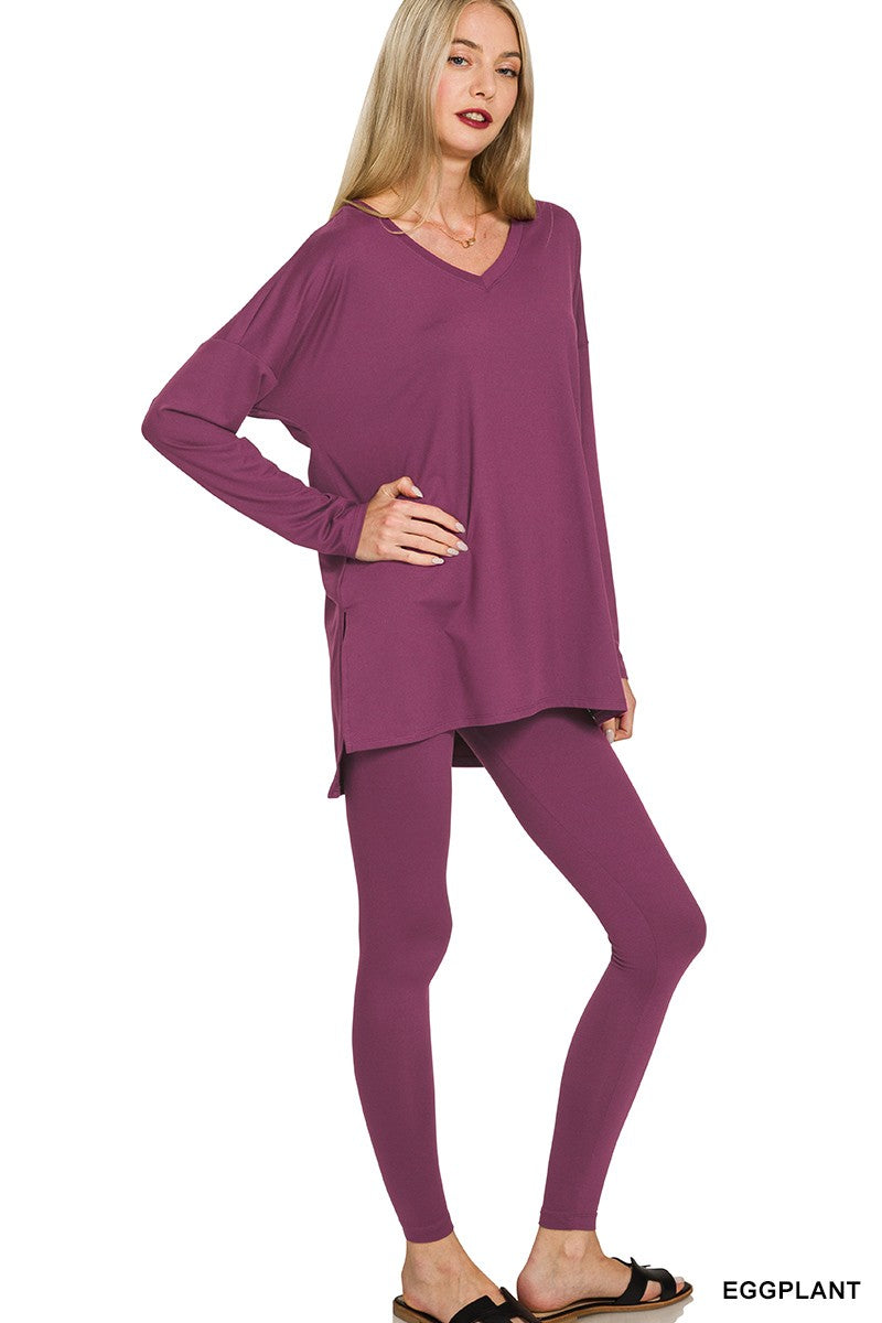 Brushed Dty Microfiber Loungewear Set (8 COLORS) | ZENANA *LA LIVE PREORDER