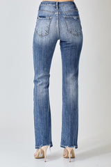 Vintaged Washed Straight Denim Jeans - Risen