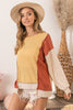 Oatmeal Waffle Color Block Top * - BiBi