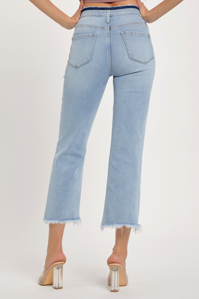 High Rise Crop Flare Denim Jeans | RISEN - Final Sale