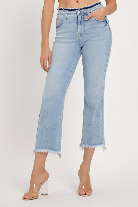 High Rise Crop Flare Denim Jeans | RISEN - Final Sale