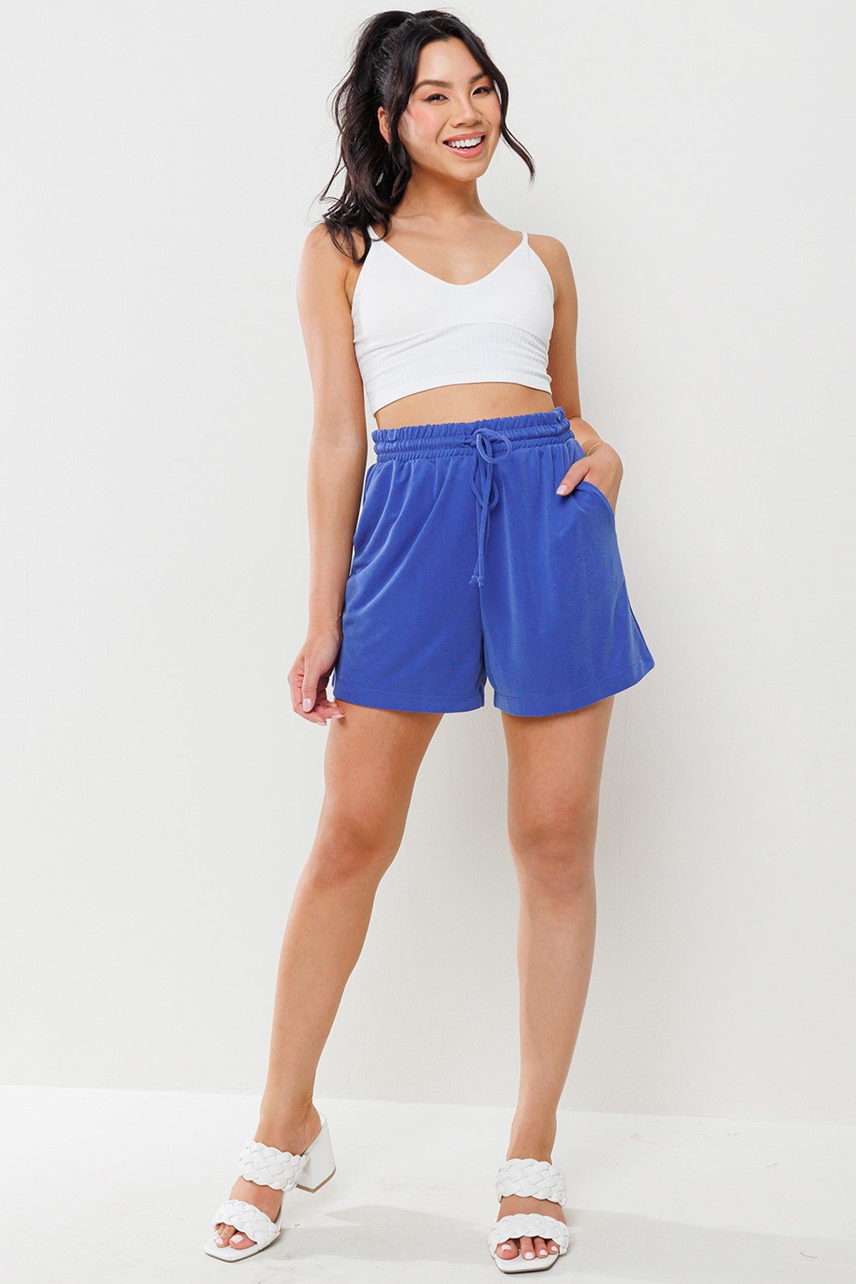 Always Right String Detailed Stretch Shorts - Final Sale