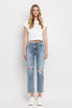 Cleared High Rise Distressed Straight Denim Jeans by LOVERVET (REG/CURVY) *LAS VEGAS LIVE PREORDER