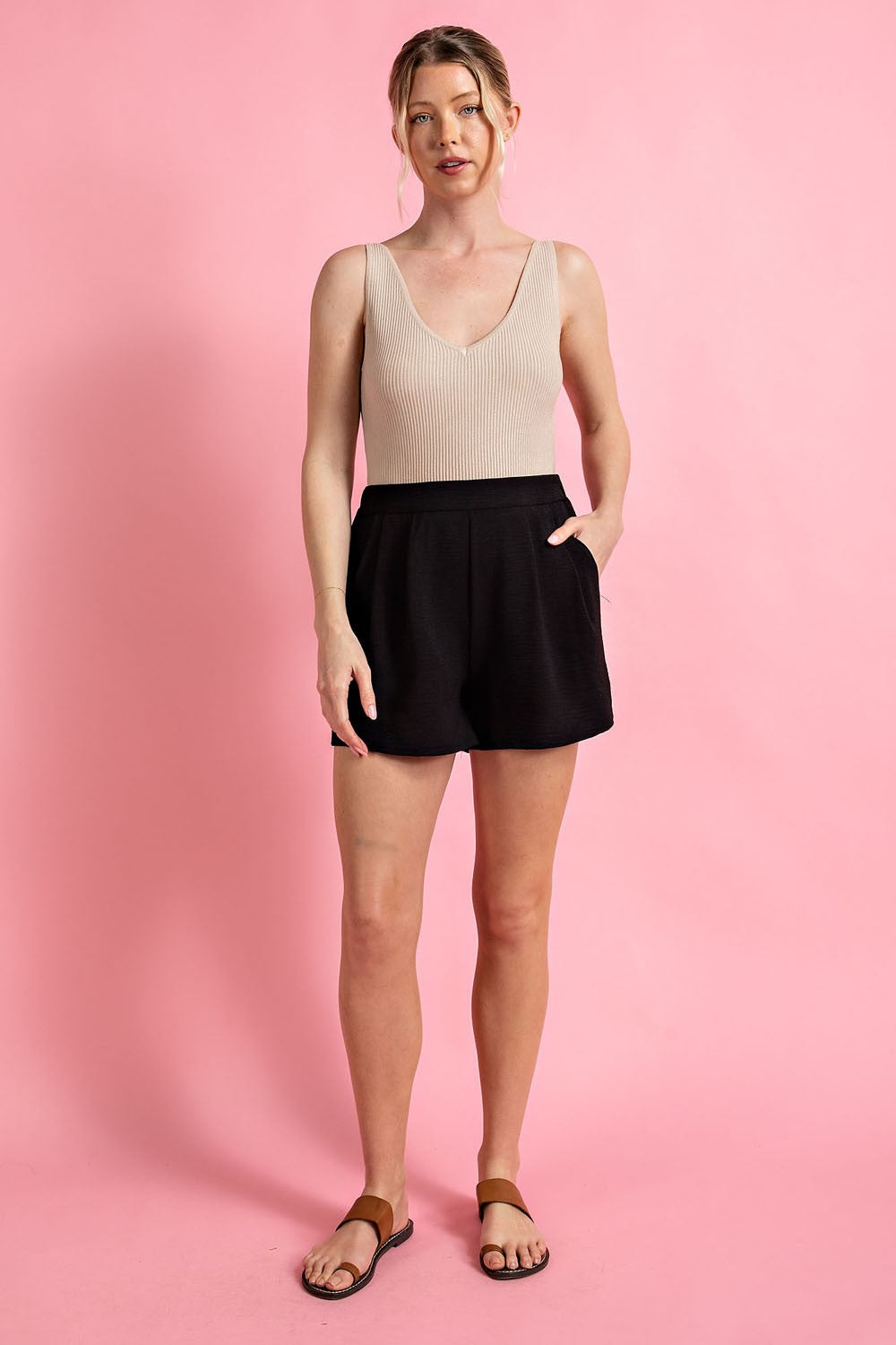 Woven High Waisted Shorts - Final Sale
