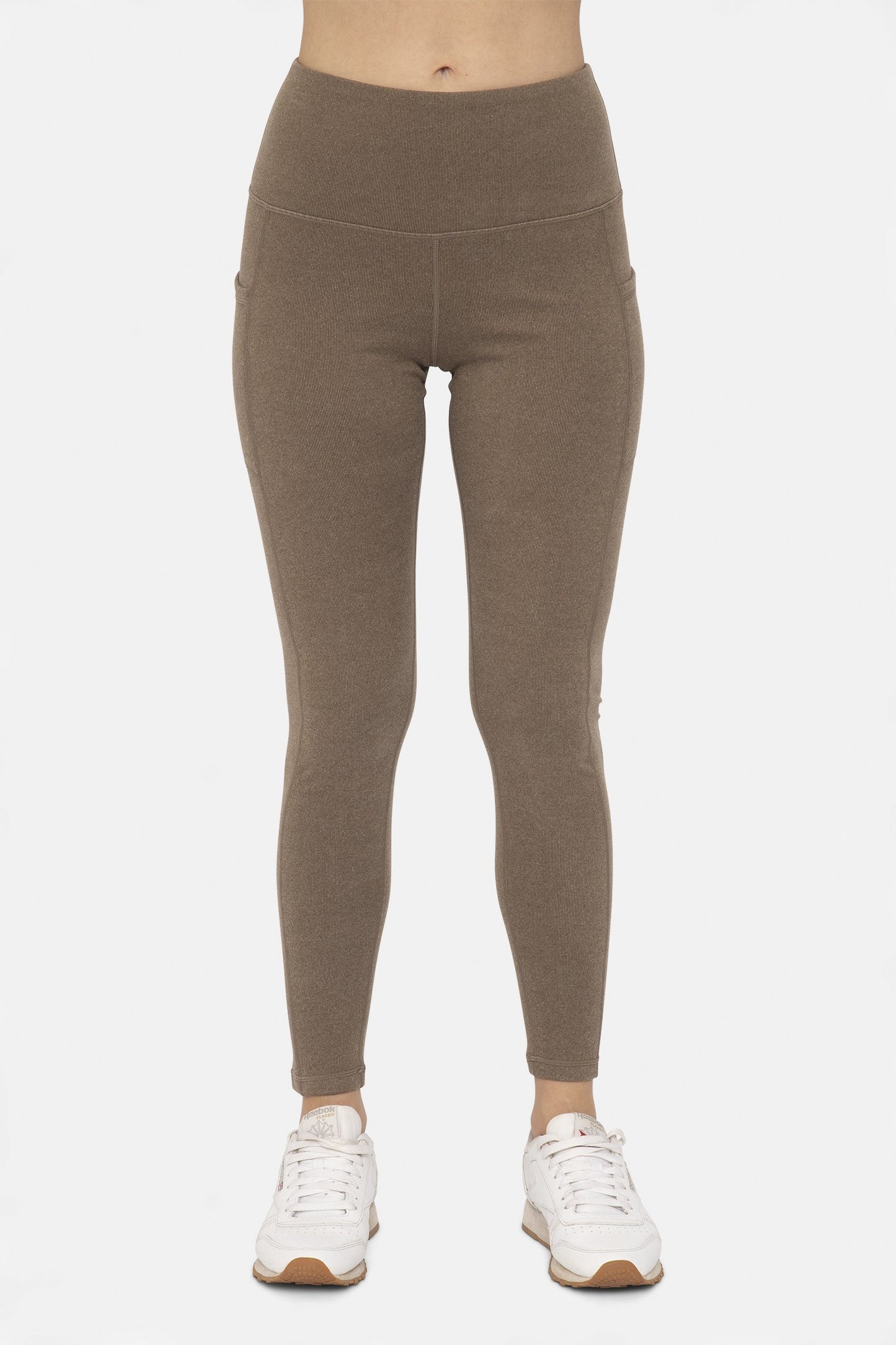 MONO B Micro-Ribbed Swoop Back High-Waisted Pocket Leggings