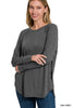 The Fall Favorite Melange Waffle Long Sleeve Top