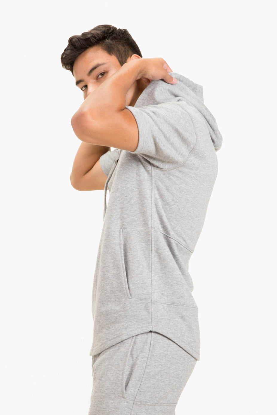 Men's Organic Cotton Curved Hem Hoodie Top | MONO B