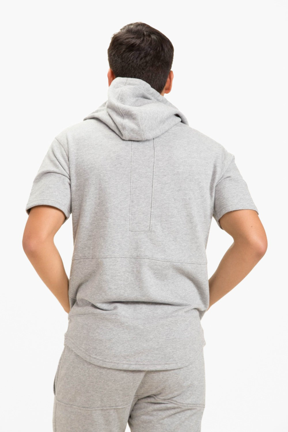 Men's Organic Cotton Curved Hem Hoodie Top | MONO B