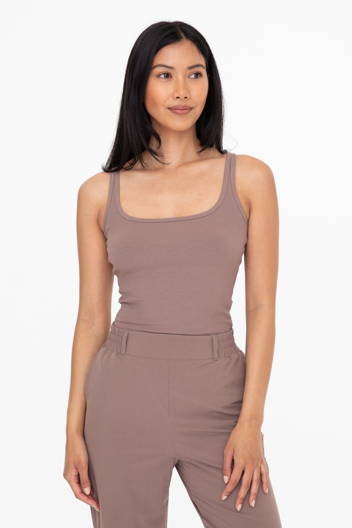 Square Neck Ribbed Tank Top | Mono B - Final Sale**