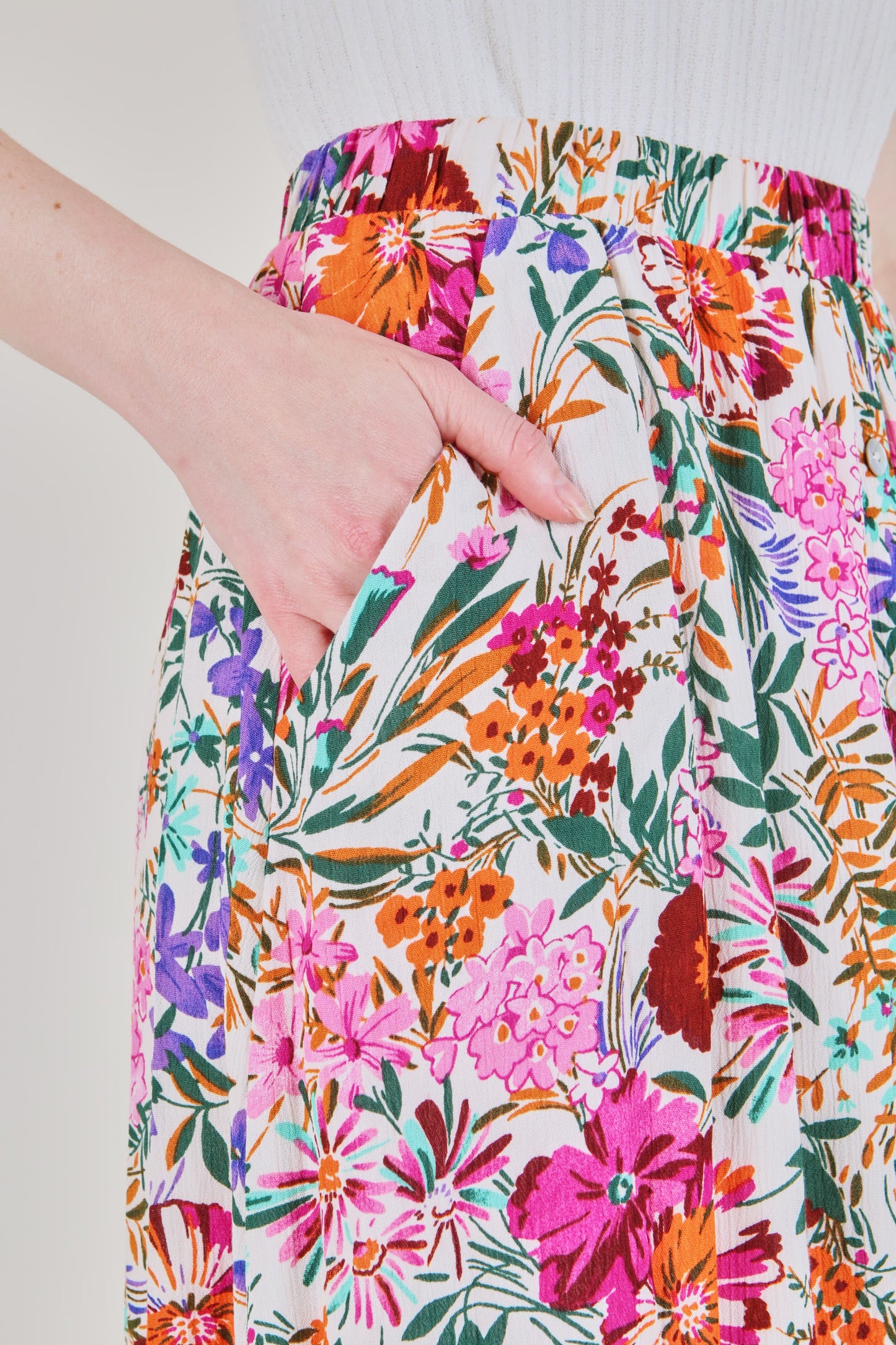 Garden Gala Woven Floral Skirt - Final Sale