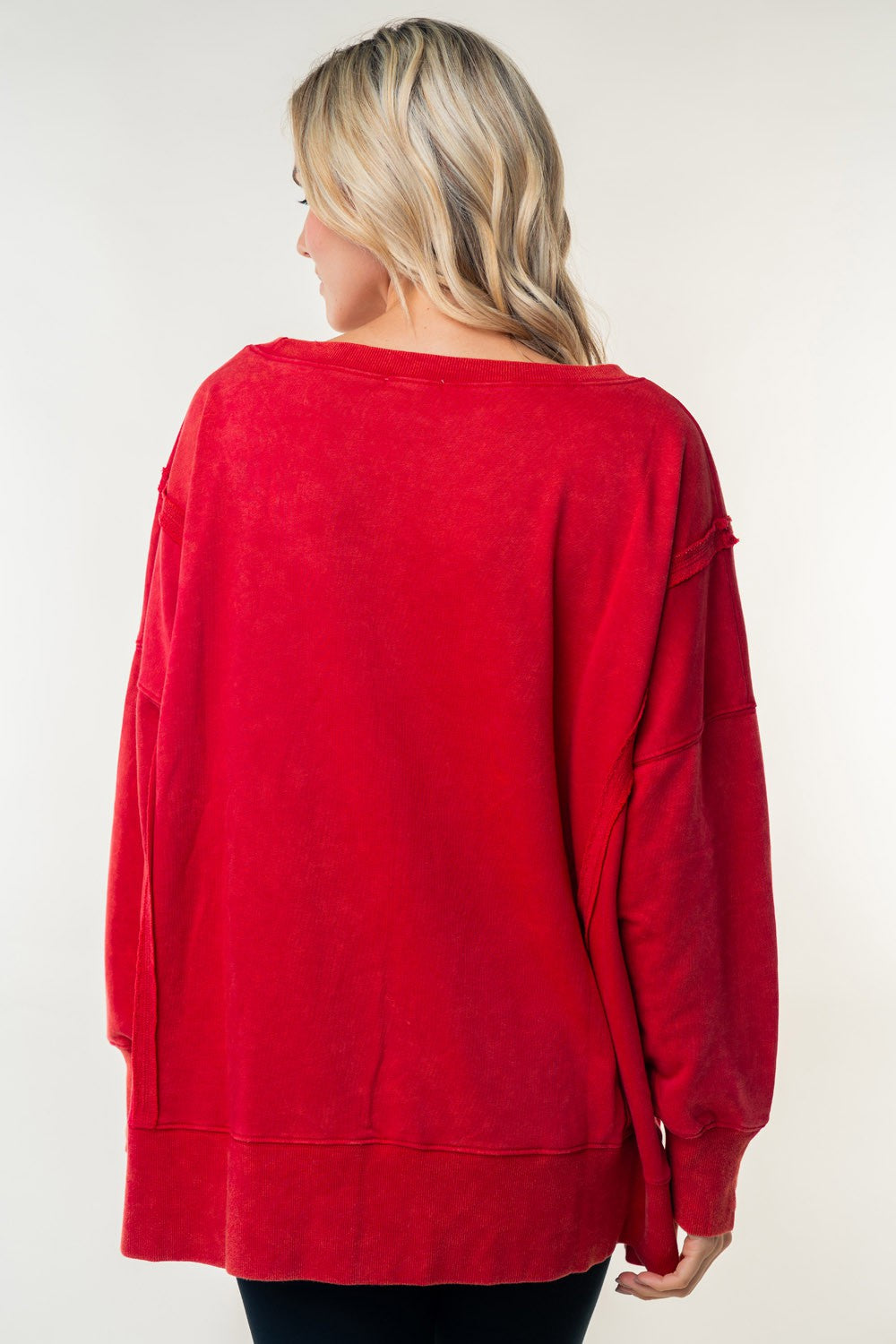Oversized Long Sleeve Solid Knit Top - Final Sale