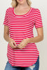 Striped Round Neck Short Sleeve Top - Final Sale**