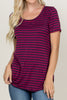 Striped Round Neck Short Sleeve Top - Final Sale**