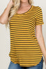 Striped Round Neck Short Sleeve Top - Final Sale**