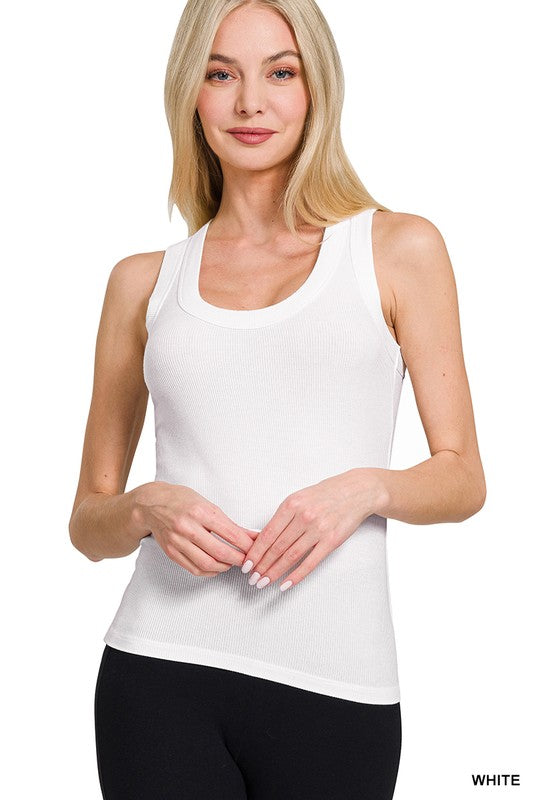 Ribbed Scoop Neck Tank Top | Zenana - Final Sale