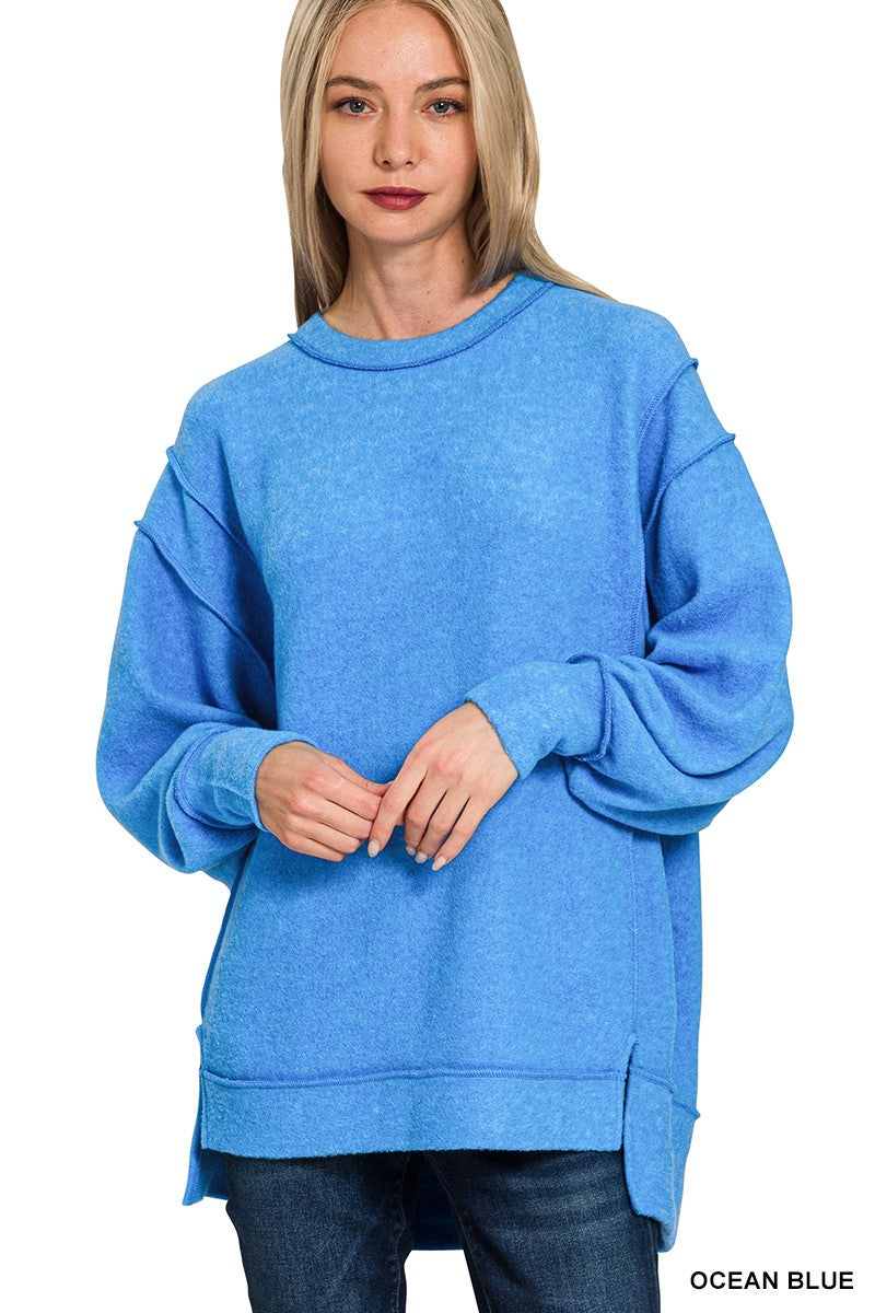 Brushed Melange Hacci Oversized Sweater | ZENANA *LA LIVE PREORDER 45% OFF