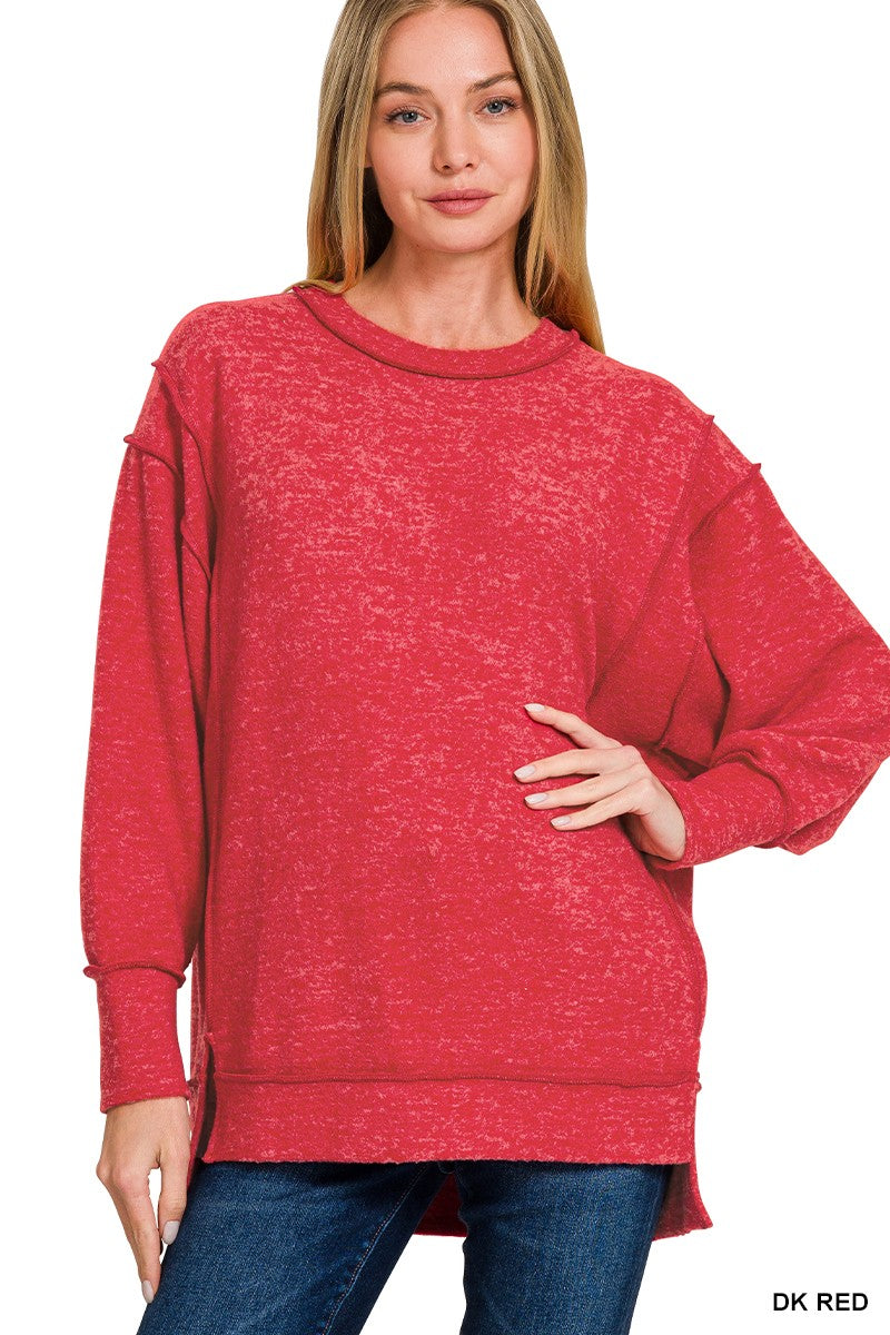 Brushed Melange Hacci Oversized Sweater | ZENANA *LA LIVE PREORDER 45% OFF