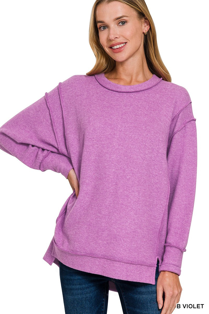 Brushed Melange Hacci Oversized Sweater | ZENANA *LA LIVE PREORDER 45% OFF