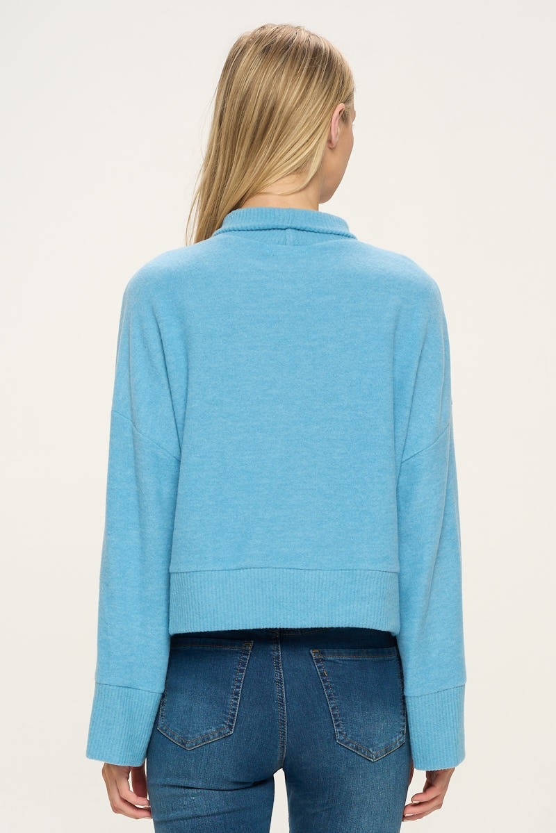 Powder Blue Super Soft Turtleneck Sweater - Final Sale