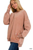Cuddle Me Cozy Acid Wash Pullover - Final Sale**