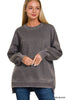 Cuddle Me Cozy Acid Wash Pullover - Final Sale**