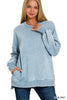 Cuddle Me Cozy Acid Wash Pullover - Final Sale**