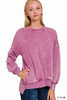 Cuddle Me Cozy Acid Wash Pullover - Final Sale**