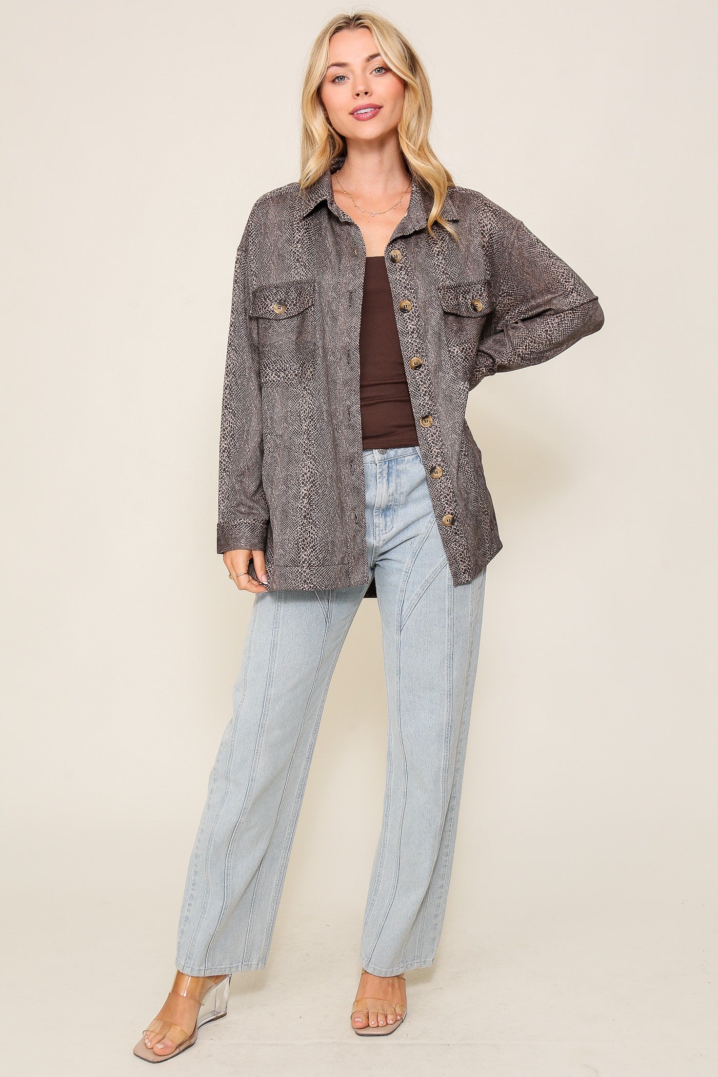 Snake Print Oversized Jacket* - Final Sale