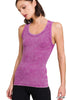 Washed Ribbed Scoop Neck Tank Top * - Final Sale