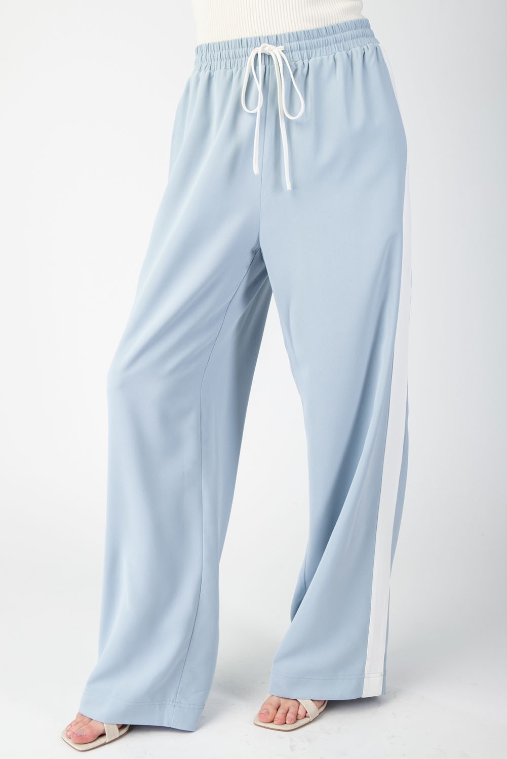 Track & Flare Striped Wide Leg Pants.
