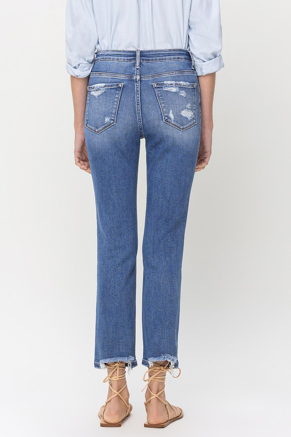 The Emma High Rise Slim Straight Denim Jeans | Lovervet by Vervet - Final Sale