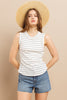 Striped Rib Round Neck Top - Final Sale