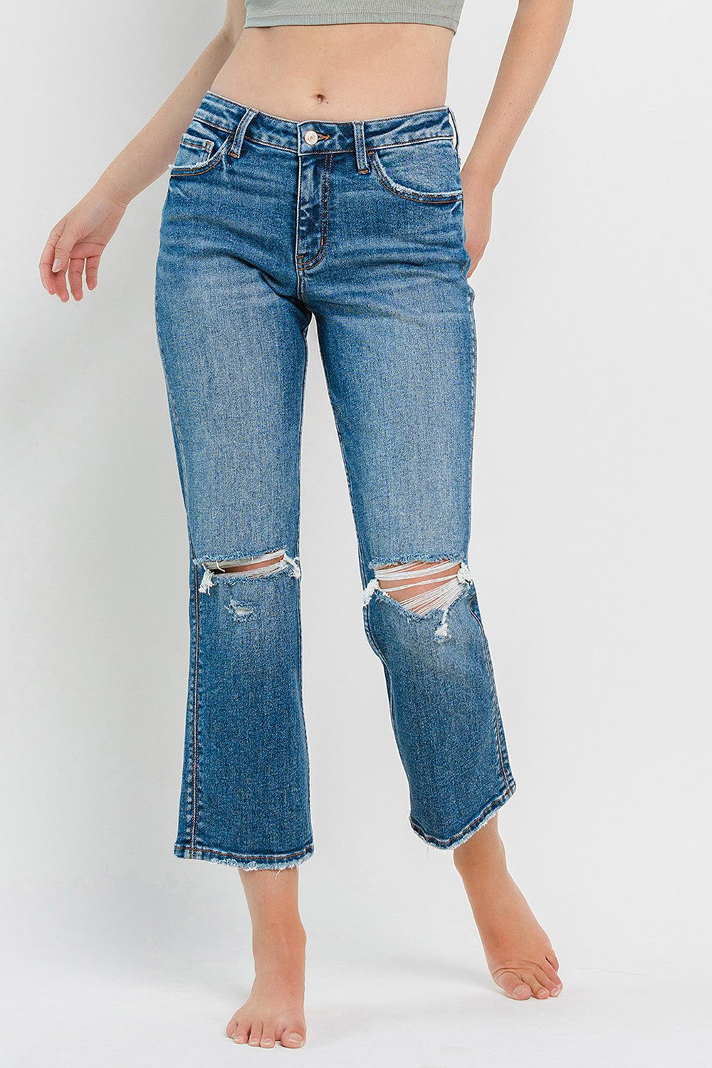 Lovervet Devon High Rise Dark Straight Denim Jeans (REG/CURVY) - Final Sale