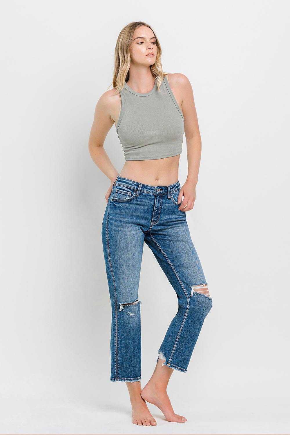 Lovervet Devon High Rise Dark Straight Denim Jeans (REG/CURVY) - Final Sale